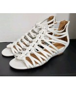 Comfortview Women&#39;s Wide Width The Helen Sandal Strappy White Back Zip S... - $36.47 CAD