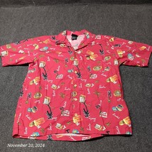 Vintage VANS Hawaiian Shirt Men Large Red Print All Over Aloha Skateboard - £18.27 GBP