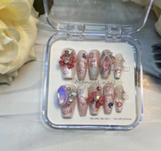 Chrome Hearts nails,Cartoon color nail,Princess Nails,Stick on Nails - $28.00