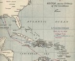 Alcoa Steamship Company Alcoa Corsair Route Map 1955 &amp; Caribbean Distanc... - $74.17