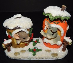 Christmas Mouse Bunny Charming Tails From Our House To Yours 87/622 Fitz Floyd - $29.69