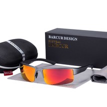 Semi Rimless Polarized Aluminium Magnesium Sunglasses Sport Sun glasses Male Fem - £29.05 GBP