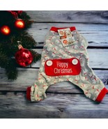 Pet Central Happy Christmas Llamas In Scarves XSmall Dog Puppy Pajama On... - £6.65 GBP