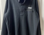 Columbia PFG Full Zip Fleece Jacket Mens Size Lar Black White Embroidere... - $13.18
