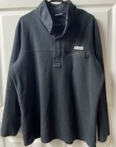 Columbia PFG Full Zip Fleece Jacket Mens Size Lar Black White Embroidered Logo - £10.36 GBP