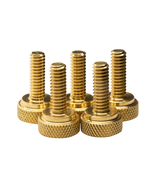 1/4-20 Brass Knurled Thumb Screws – 3/4&quot; Thread Length – 5 Pack - $19.64