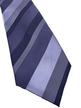 Tasso Elba 100% Silk Tie Silver Gray Stripe Textured Career Date Party L... - £23.75 GBP