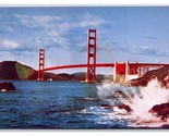 Dorato Gate Ponte San Francisco California Ca Unp Cromo Cartolina B19 - £2.38 GBP