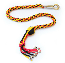 Paracord Motorcycle Biker Get Back whip 1&quot; Ball &amp; Skulls 36&quot; Red Yellow Black - £23.97 GBP