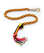 Paracord Motorcycle Biker Get Back whip 1&quot; Ball &amp; Skulls 36&quot; Red Yellow ... - $40.73 CAD