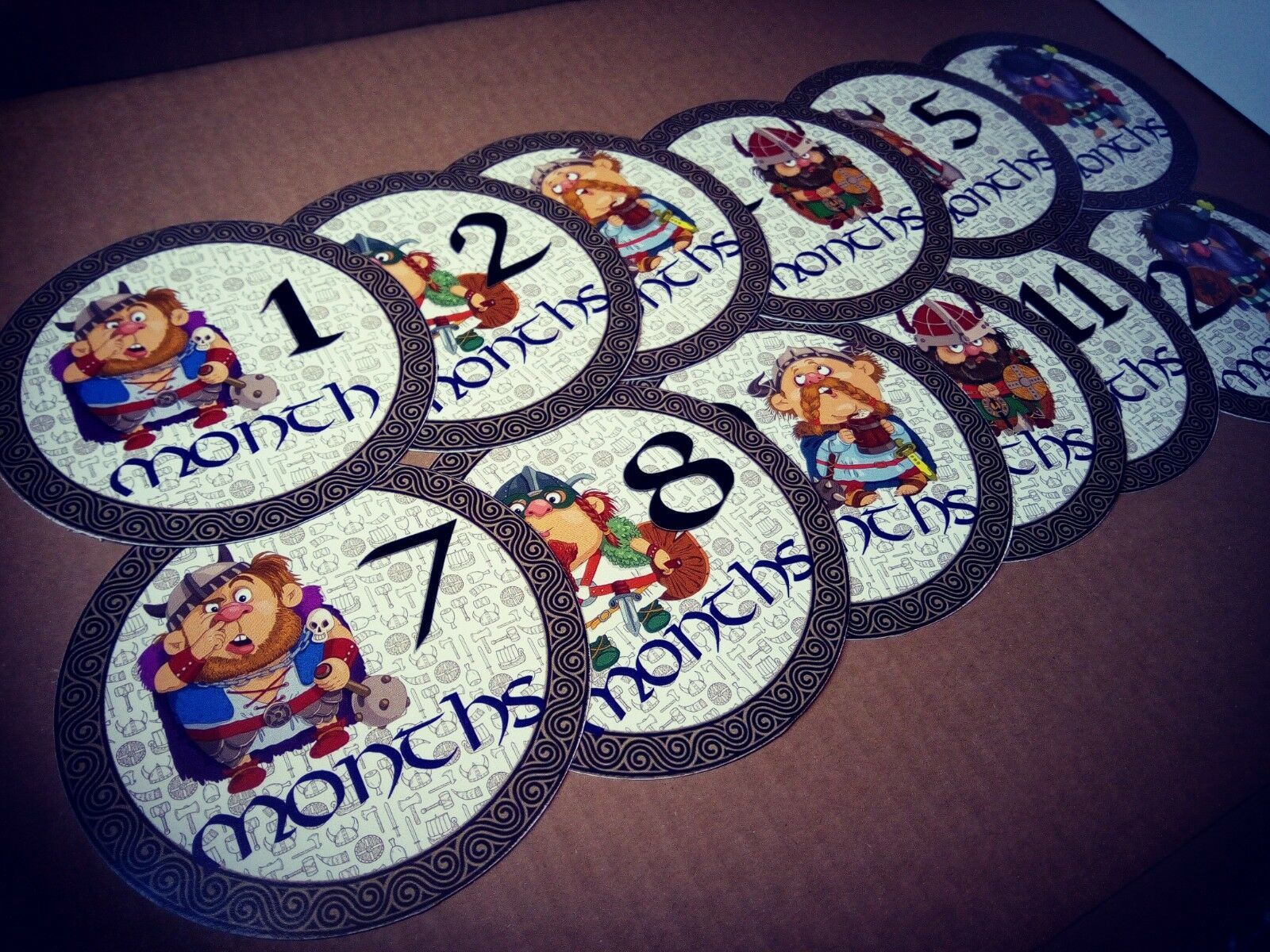 Vikings themed monthly bodysuit baby stickers