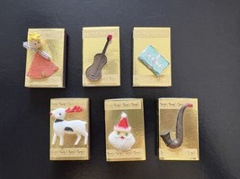 6 Vtg Noel Christmas Gold Foil Matches Match Boxes Santa Angel Japan - £15.80 GBP