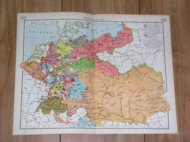 1937 Vintage Historical Map Central Europe Poland Germany Austria Sweden In 1791 - £16.20 GBP