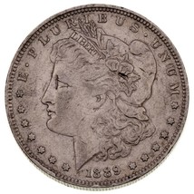 1889-O Plateado Morgan Dólar En Au Estado, Bonito Luster, Mostly Blanco - £78.82 GBP