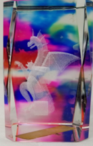Acrylic Dragon Laser Etched Rainbow Fantasy Background 3D Look Vtg - £13.40 GBP