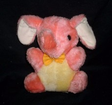 9&quot; VINTAGE SUPERIOR TOY &amp; NOVELTY PINK YELLOW BABY ELEPHANT STUFFED ANIM... - £20.03 GBP