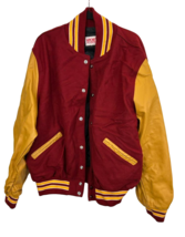 Sports Authority Men&#39;s Letterman Varsity Front Pocket Jacket, Red/Yellow, Large - £83.34 GBP