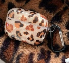 For Airpods PRO - Crystal Leopard Cheetah Hard Rubber Earphones Case wit... - £14.93 GBP