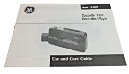 GE General Electric Cassette Tape Player/Recorder Manual Model: 3-5301 - £10.96 GBP