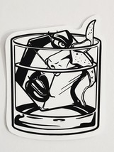 Womans Face Ice Cube in Glass Black and White Sticker Decal Cool Embelli... - $2.59