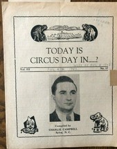 1943 CIRCUS DAY advertising brochure w/ hand-typed letter from Charlie C... - $9.89