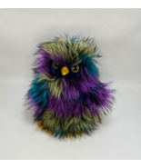 Aurora Furry Owl Plush Purple Blue Green Gold Velvet Feet Large Yellow E... - £10.85 GBP