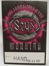 STYX / TOMMY SHAW - ORIGINAL 2003 TOUR CONCERT TOUR CLOTH BACKSTAGE PASS - £7.90 GBP