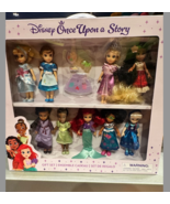 Disney Once Upon a Story Doll Gift Set of 9 Belle, Rapunzil, Cinderella ... - $98.90