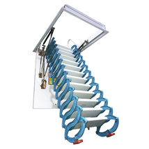 Blue Attic Pull Down Ceiling Ladder Stairs 13 Steps (15.75 x 5.51 inch/s... - £552.03 GBP