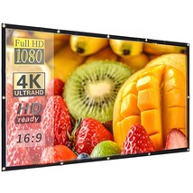 100 Inch 16:9 Hd Projector Screen, Anti-Crease Foldable Portable Indoor ... - £19.74 GBP