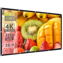 100 Inch 16:9 Hd Projector Screen, Anti-Crease Foldable Portable Indoor And Outd - £20.32 GBP