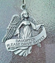 Daughter Please Drive Safely Pewter KeyChain Charm Used - $4.95