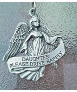 Daughter Please Drive Safely Pewter KeyChain Charm Used - $4.95