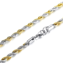 Quality 316L Stainless-Steel 2MM/4MM Twist Rope Chain Necklace/Bracelet - £8.02 GBP+