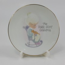 Precious Moments- "The Purr-fect Grandma" 4in. Miniature Plate Enesco 1980 J1H63 - $5.95