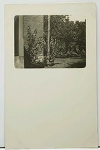 RPPC Home Garden With Knob and Tube on Pole  Real Photo Postcard H12 - £5.58 GBP