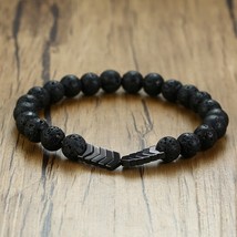 Vnox Mens Volcanic Lava Stone Beads Essential Oil Diffuser Bracelets for Women H - £8.63 GBP