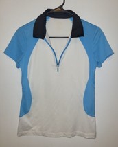 IZOD Golf Shirt Blue White Black Women Size XS - £6.13 GBP