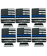 Thin Blue Line Beverage Can Cooler Sleeves - Law Enforcement Beer Holder... - $17.64 CAD