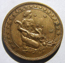 1924 BRAZIL LIBERTY COIN over 90 Years Old Brazil Liberty 500 Reis Alumi... - $16.99