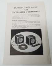 Electronic Laboratories Utilphone Intercom Instruction Sheet Schematics ... - $23.70