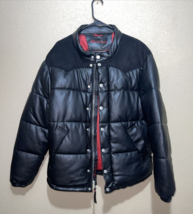 Robert Graham Faux Leather Puffer Jacket in Black Men&#39;s SZ LARGE NEW $328 - £243.55 GBP