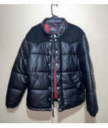 Robert Graham Faux Leather Puffer Jacket in Black Men&#39;s SZ LARGE NEW $328 - £245.67 GBP