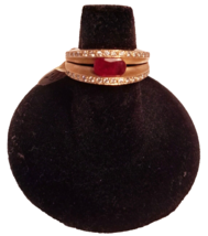 14k Oval ruby and diamond ring - Tulip Creation - £1,115.00 GBP