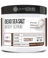 pureSCRUBS Premium Coconut Body Scrub Set Large 16oz Dead Sea Salt Body ... - $50.32