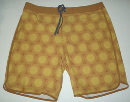 New Mens Prana Shorts 36 X 8 NWT Performance Water Boardshort Swim Tan Yellow UV - £76.80 GBP