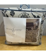 Jaclyn Smith Full Comforter Set Vtg Flocked Roses Black Tan 4 Piece New - $1,643.15 MXN