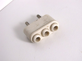 Spina elettrica riduttore adattatore vintage 3 fori 2 poli bianca grande... - $11.71