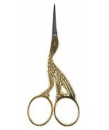 Ultra Fine 3.5&quot; Stork Vintage Embroidery Fine Detail Scissors Gold M212.24 - $74.60 MXN
