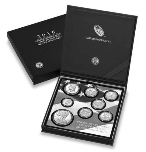 2016 US Mint Limited Edition Silver Proof Set 8 Coins - Silver Eagle- BOX & COA - $149.59